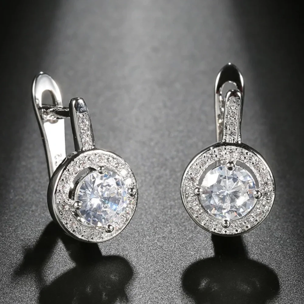 STERLING SILVER ROUND STUD EARRINGS - Picture 3 of 3